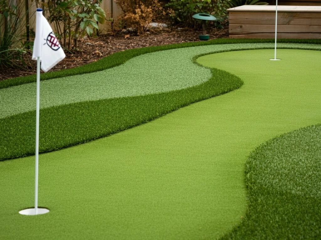 Custom backyard putting green in Marin County